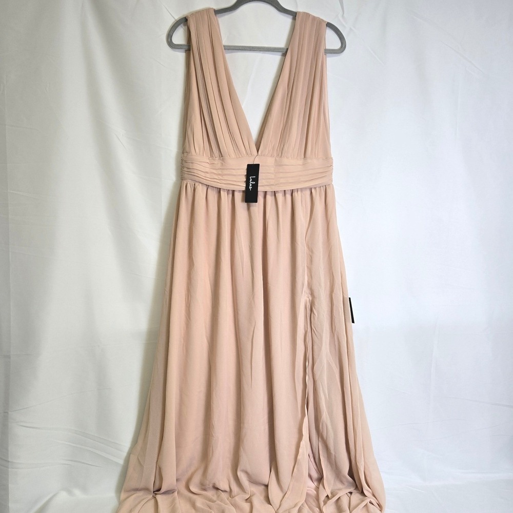 Lulus Heavenly‎ Hues Blush Pink Maxi Dress Romantic Soft Pastel Large 43449 New